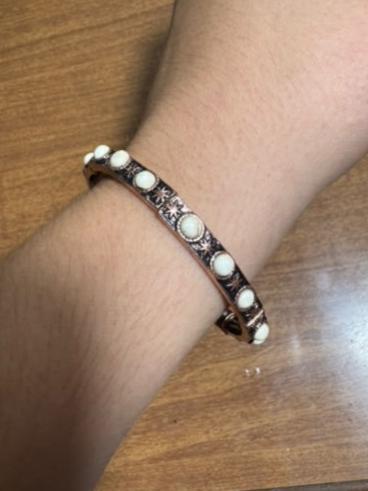 White Western Copper Stretch Bracelet
