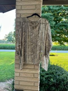 Sheer Snake Print Long Sleeve