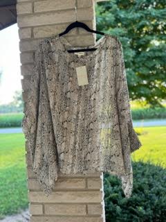 Sheer Snake Print Long Sleeve