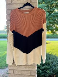 Loose Fit Tricolor Sweater