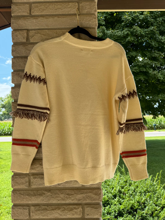 Tasseled Knit Aztec Sweater